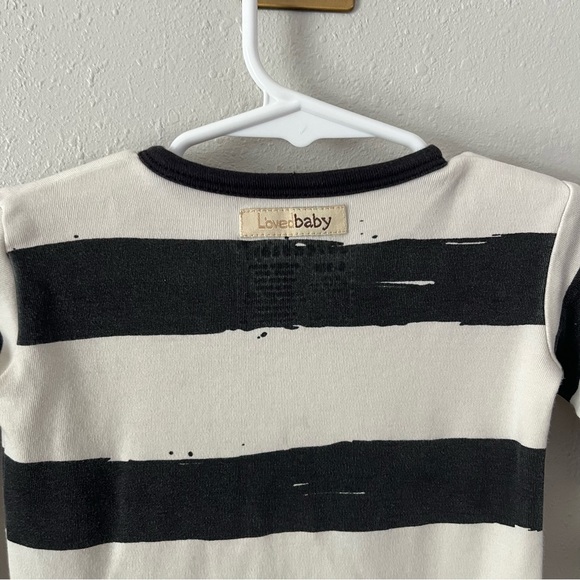 L’ovedbaby White/Black Stripped Footed Outfit Size 6-9 Months - Picture 4 of 7